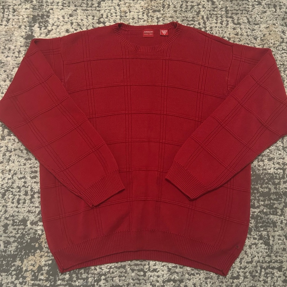 Arrow Men's Rich Red Crewneck Sweater